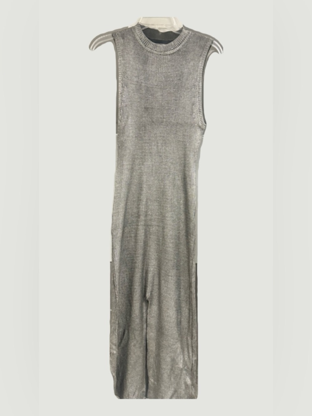 MINKPINK Ribbed Knit Sleeveless Maxi Dress in Charcoal